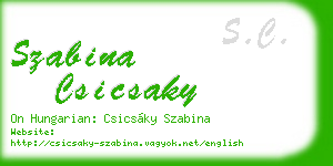 szabina csicsaky business card