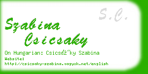 szabina csicsaky business card